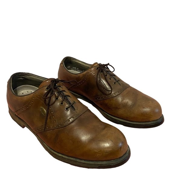 Etonic Men Brown Leather Oxford Spikes Golf Golfer Golfing Shoes Size‎ 10.5W main image 5
